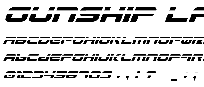 Gunship Laser Italic font